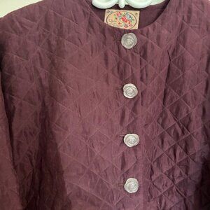 Plum Silk Cropped Jacket - Vintage